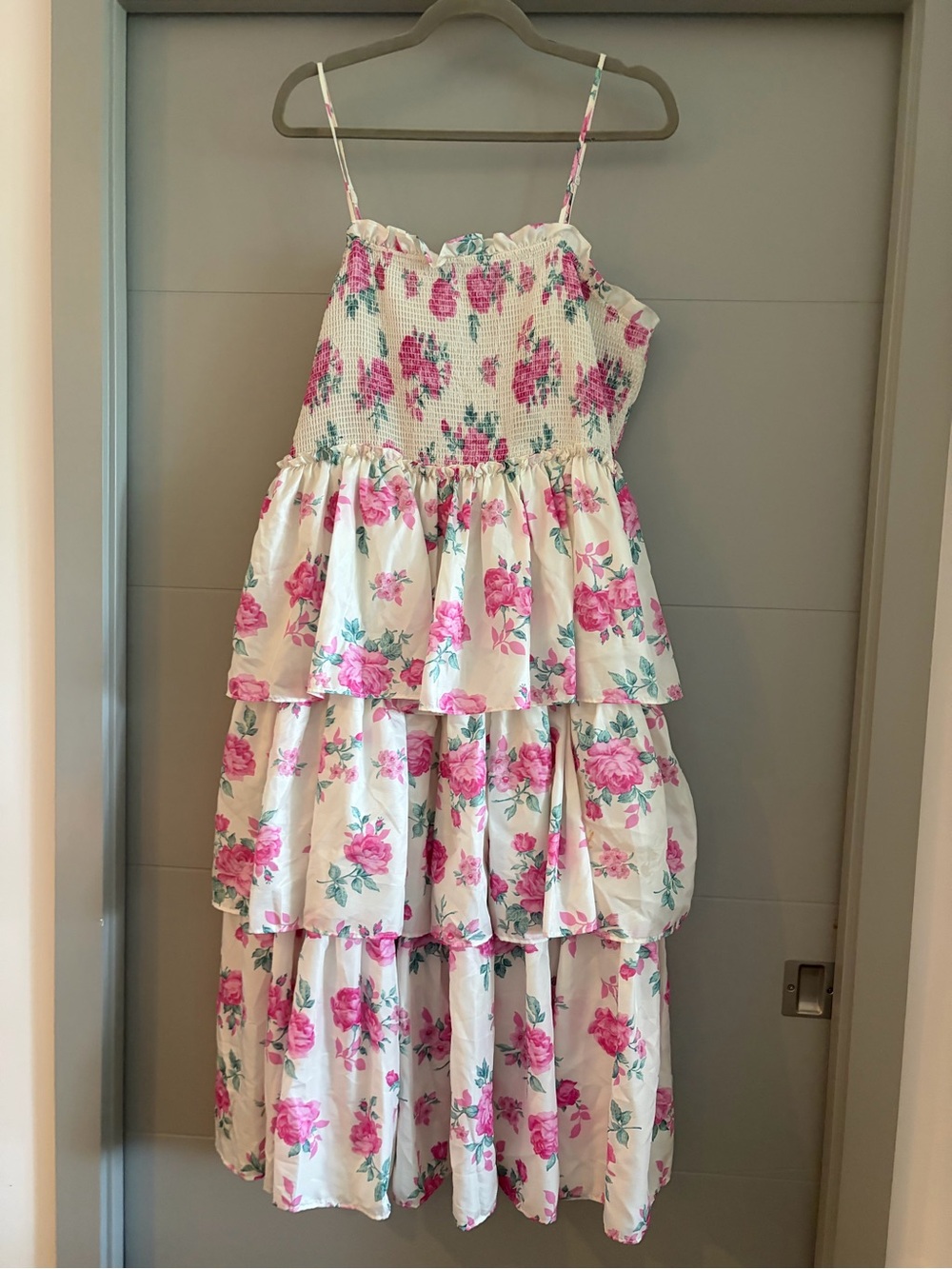 LoveShackFancy  Target White Tiered Sundress with Pink Floral Print